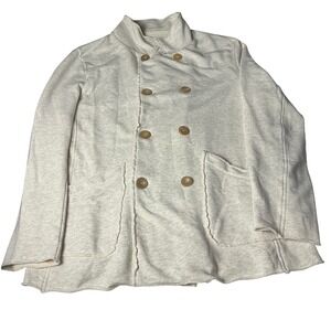 Frank & Eileen Tee Lab Women's Cream Cotton Double Breasted Jacket